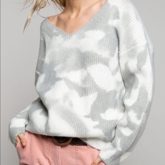 Women’s POL Dove Grey Soft V Neck Sweater - Picture 6 of 8